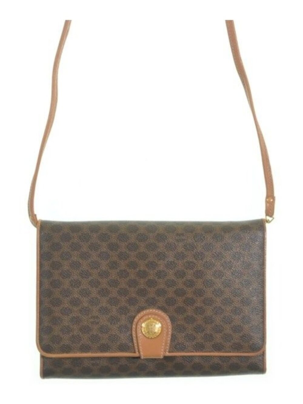 Celine Macadam Pattern Shoulder Bag Brown